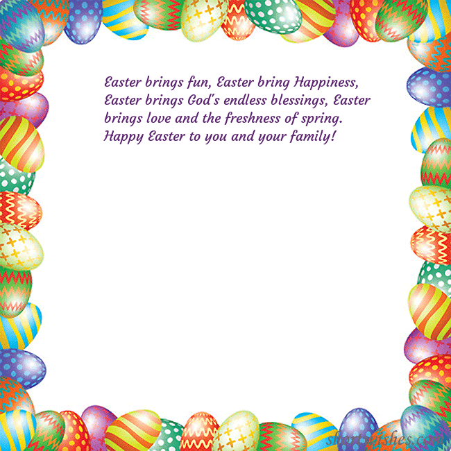 Easter greeting card with colorful eggs