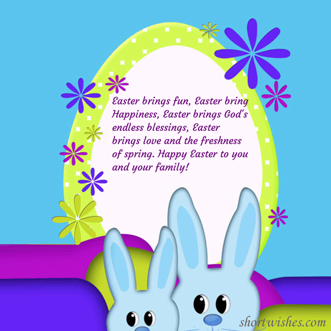 Easter ecards with two rabbits