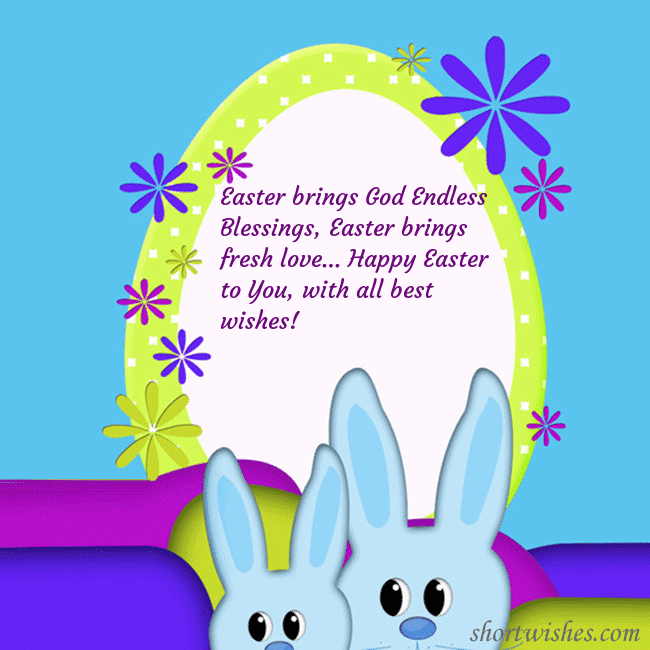 Easter ecards with two rabbits