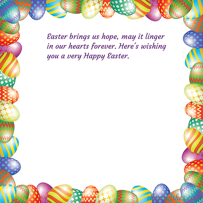 Easter greeting card with colorful eggs