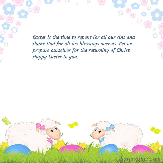 Easter ecard with sheeps