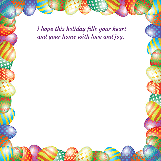 Easter greeting card with colorful eggs