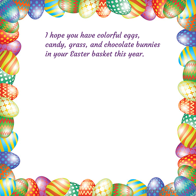 Easter greeting card with colorful eggs