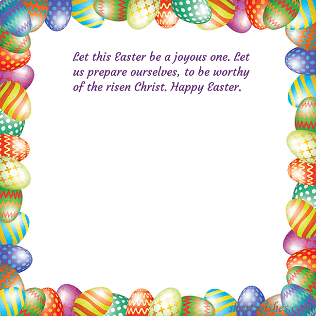 Easter greeting card with colorful eggs