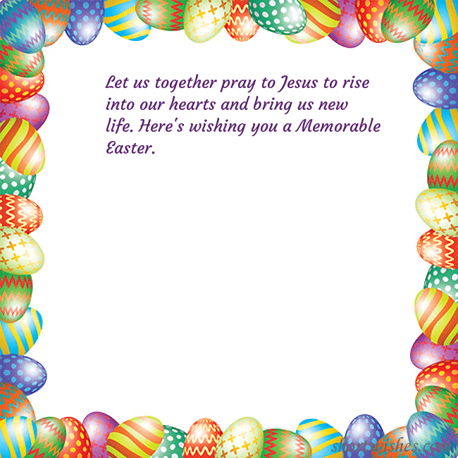 Easter greeting card with colorful eggs