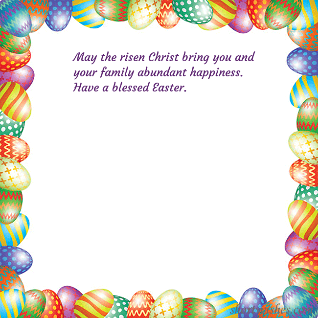 Easter greeting card with colorful eggs