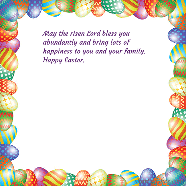 Easter greeting card with colorful eggs