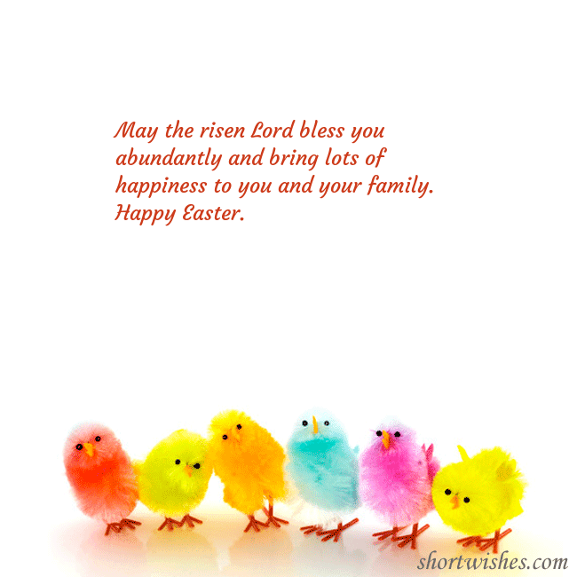 Easter greeting ecard with colorful chickens