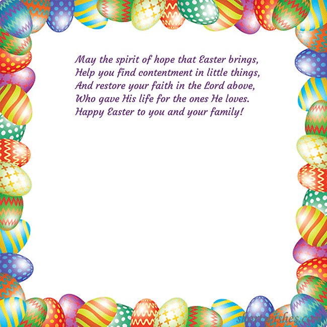 Easter greeting card with colorful eggs