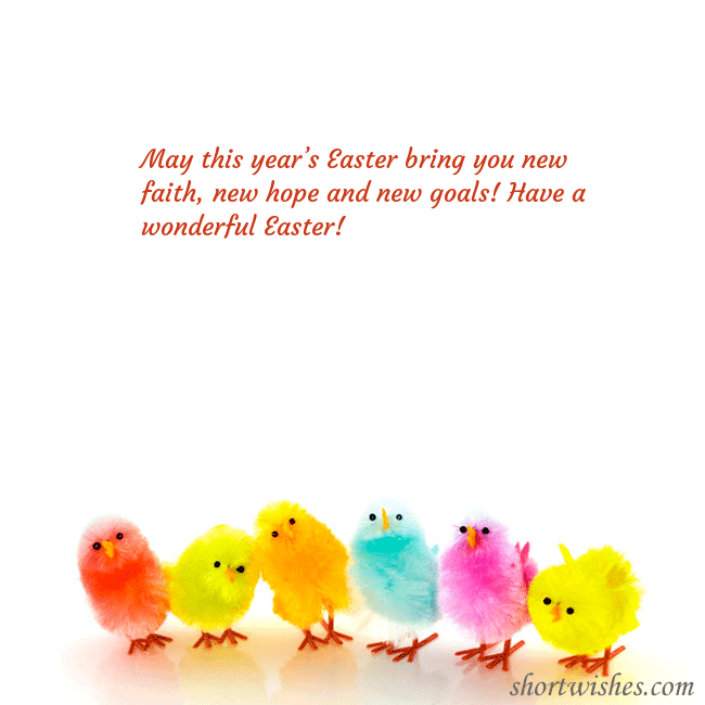 Easter greeting ecard with colorful chickens