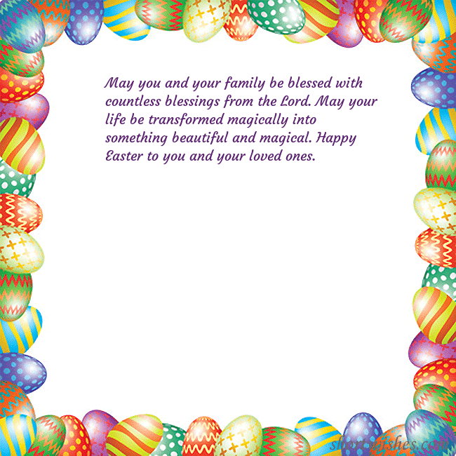 Easter greeting card with colorful eggs