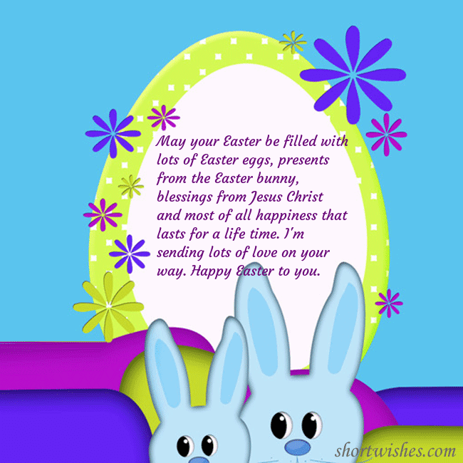 Easter ecards with two rabbits