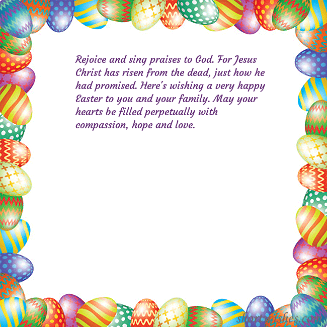 Easter greeting card with colorful eggs