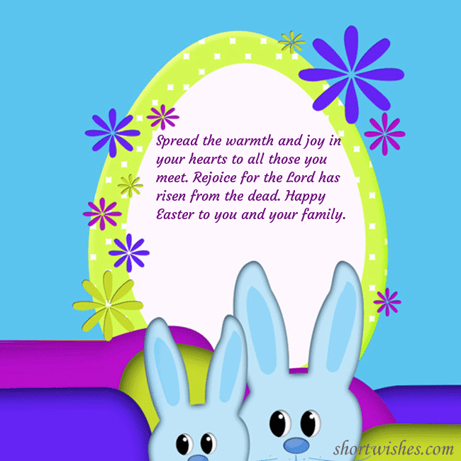 Easter ecards with two rabbits