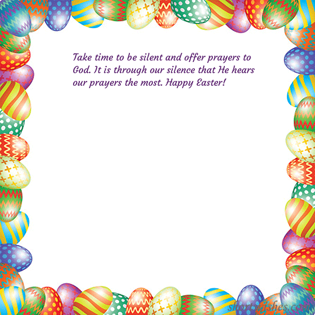 Easter greeting card with colorful eggs