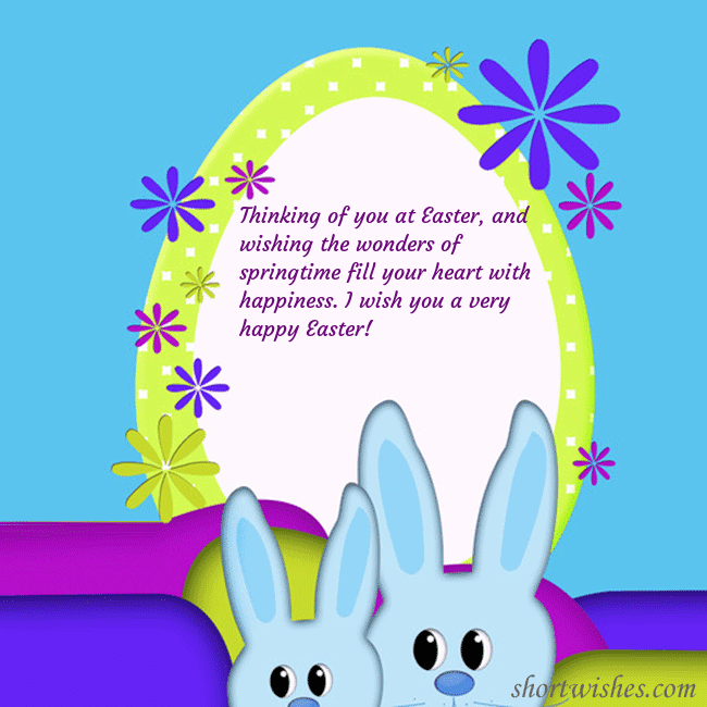 Easter ecards with two rabbits