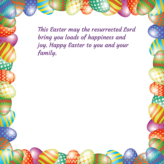 Easter greeting card with colorful eggs