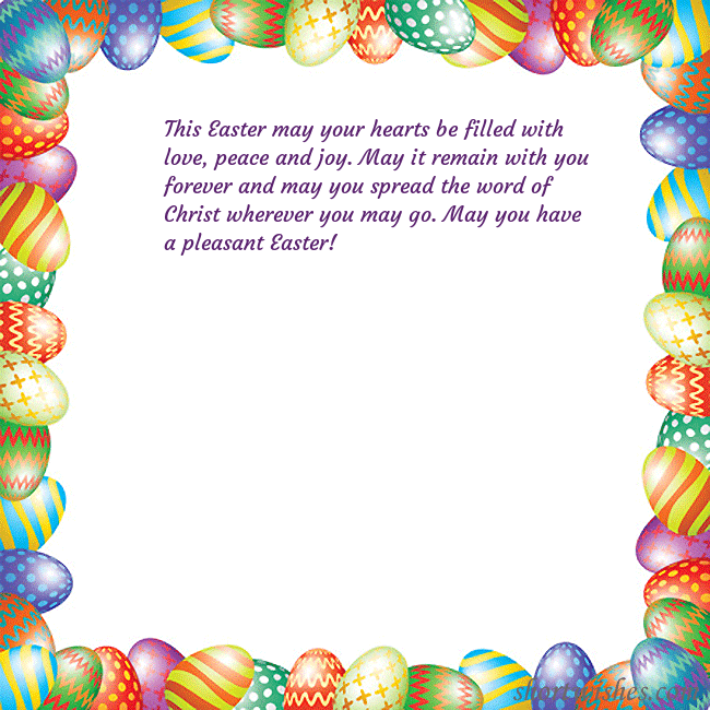 Easter greeting card with colorful eggs