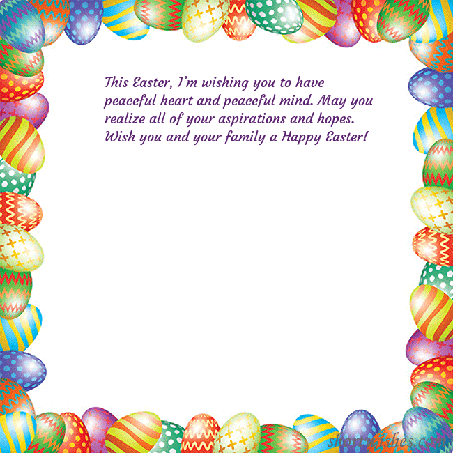 Easter greeting card with colorful eggs