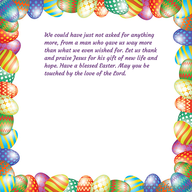 Easter greeting card with colorful eggs