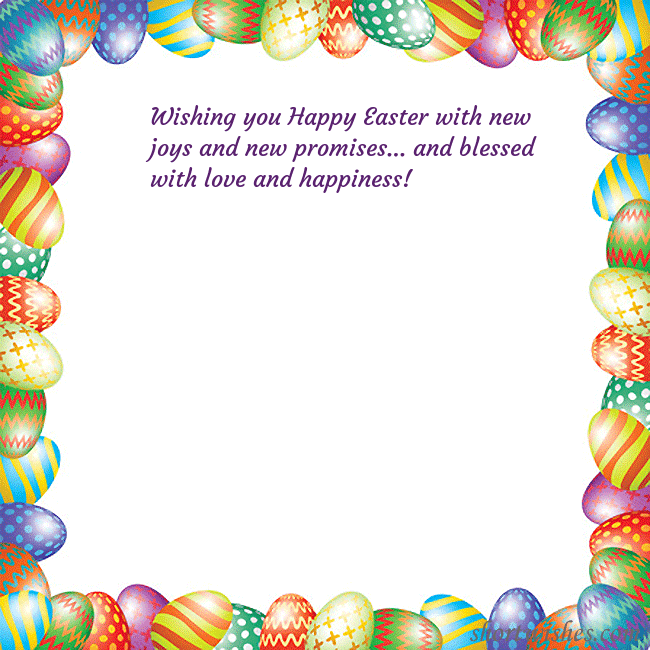 Easter greeting card with colorful eggs