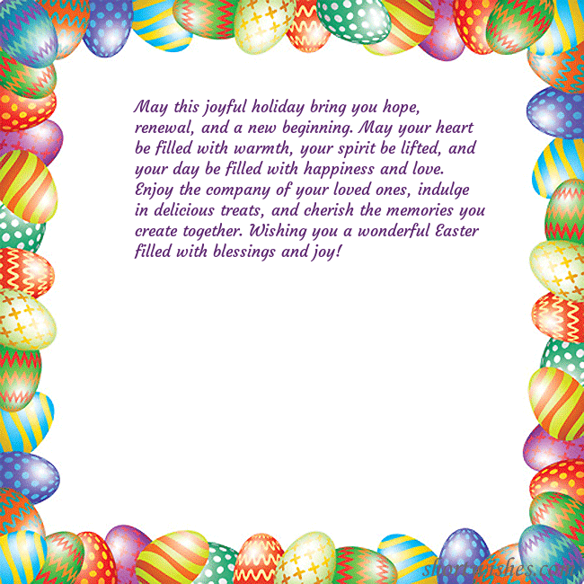 Easter greeting card with colorful eggs