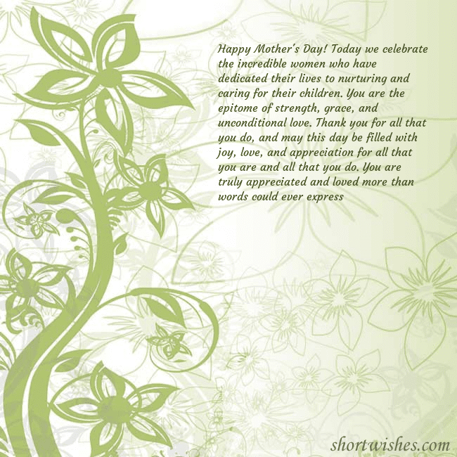 E-card with green painted flowers