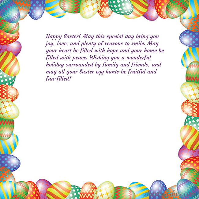 Easter greeting card with colorful eggs