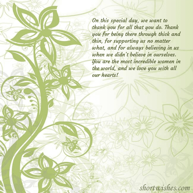 E-card with green painted flowers