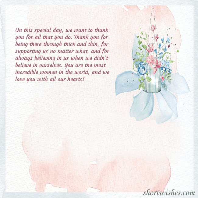 Ecard with watercolor painted flowers