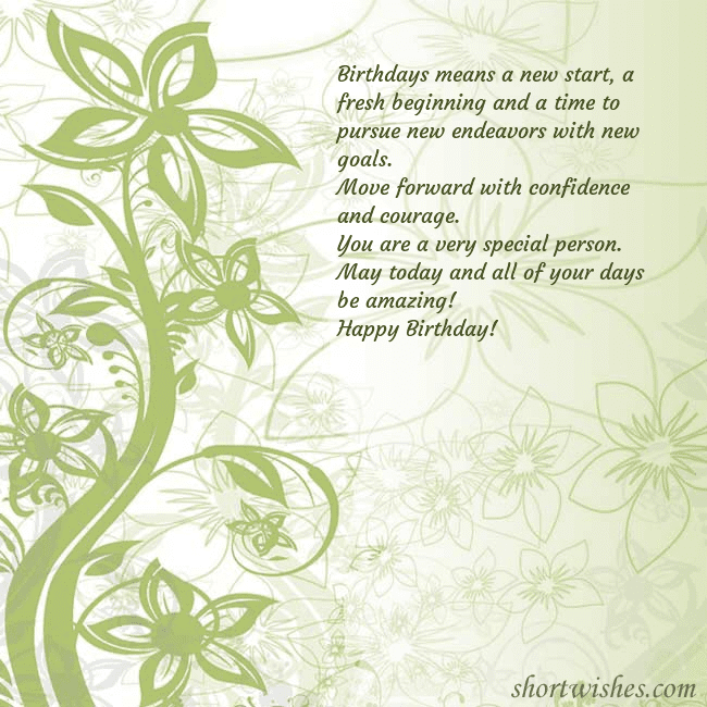 E-card with green painted flowers