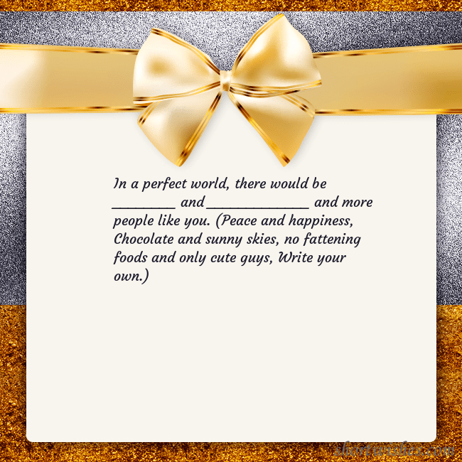 E-card with a gold shimmering ribbon