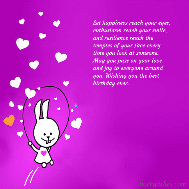 Greeting ecard with a funny bunny