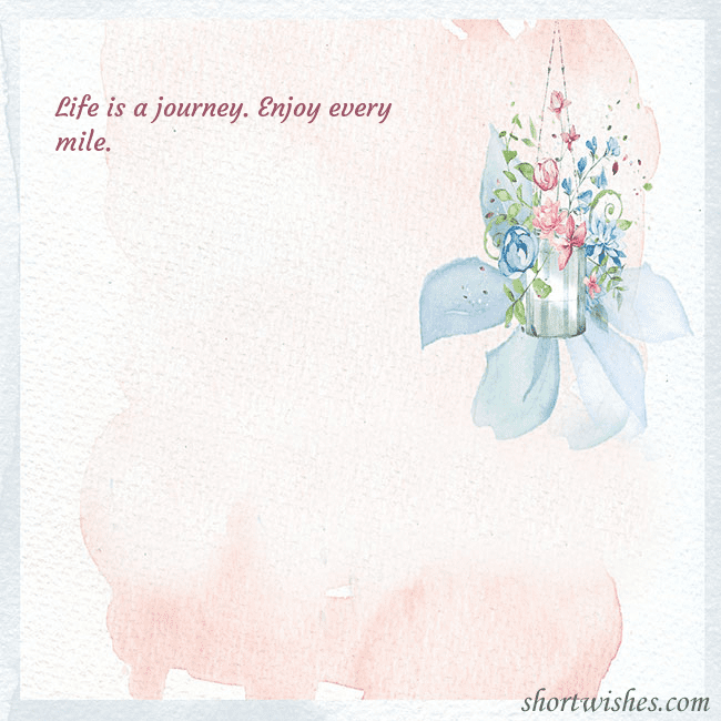 Ecard with watercolor painted flowers