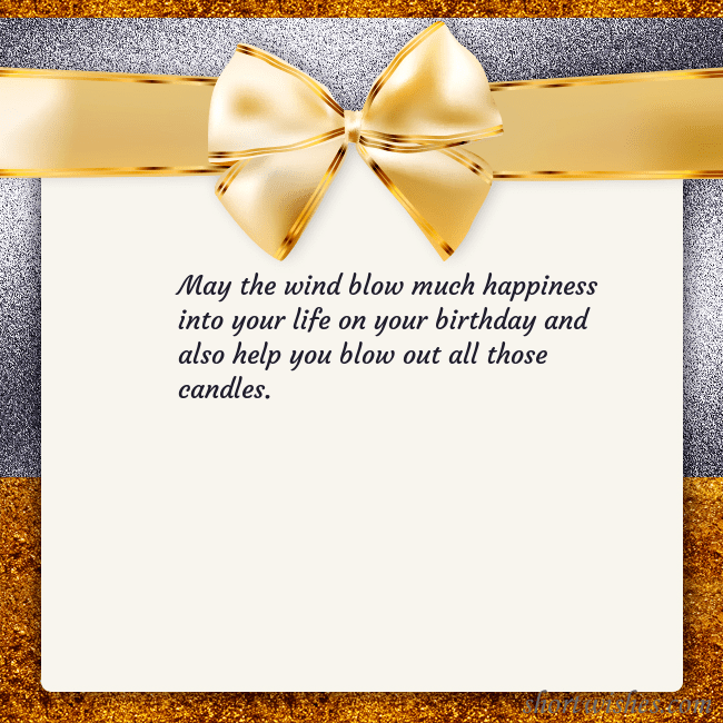 E-card with a gold shimmering ribbon