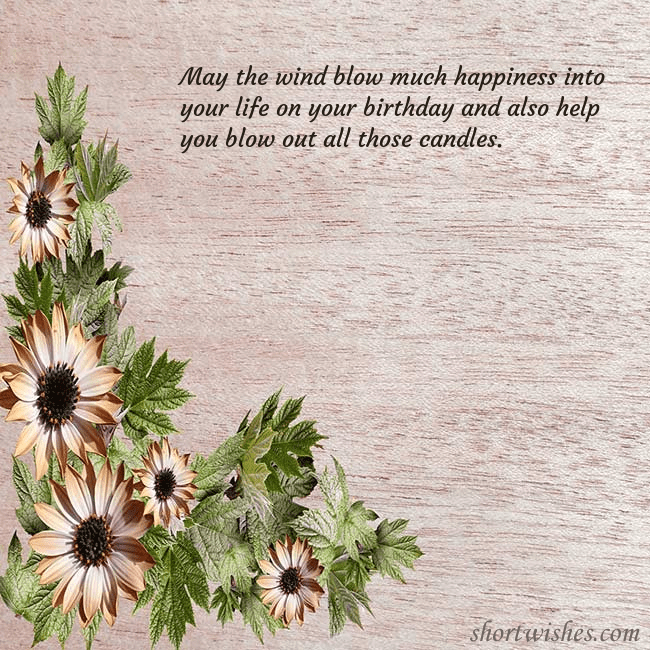 Postcard with brown flowers