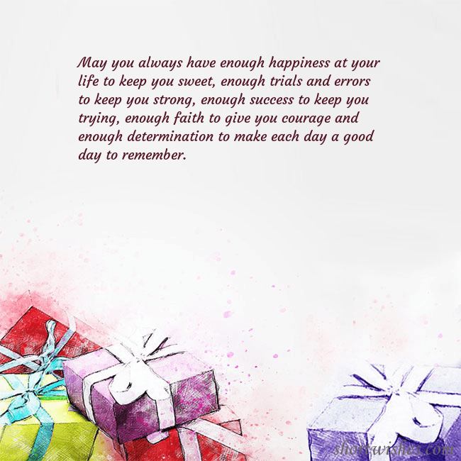 Birthday ecard with watercolor painted gifts