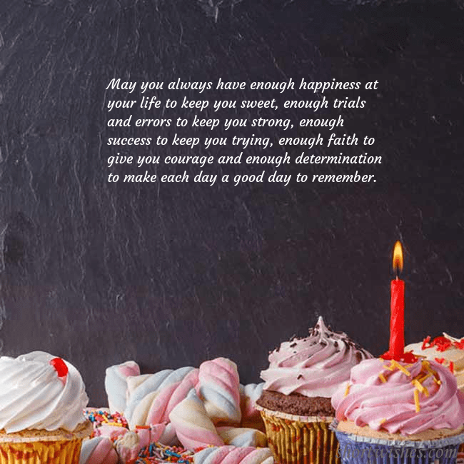 Birthday ecard with cupcakes and a candle