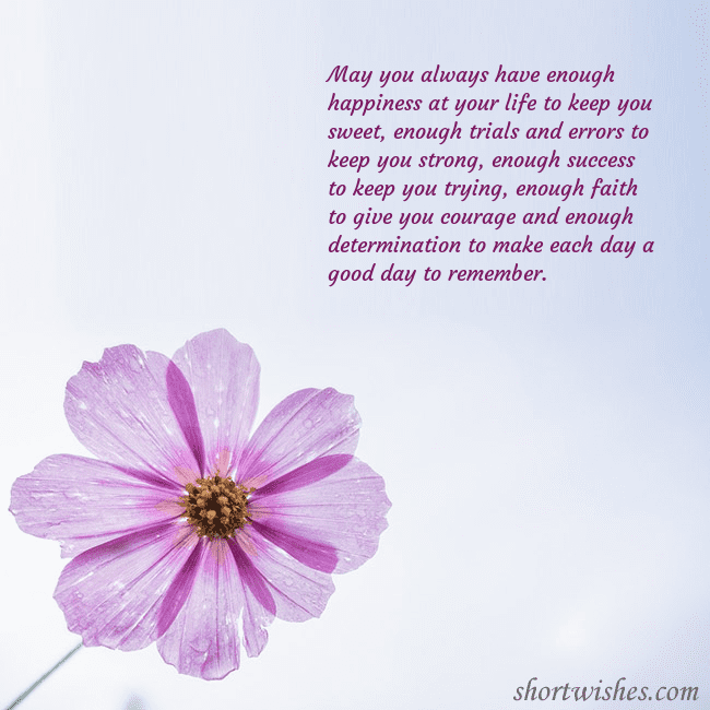 Electronic card with a purple flower