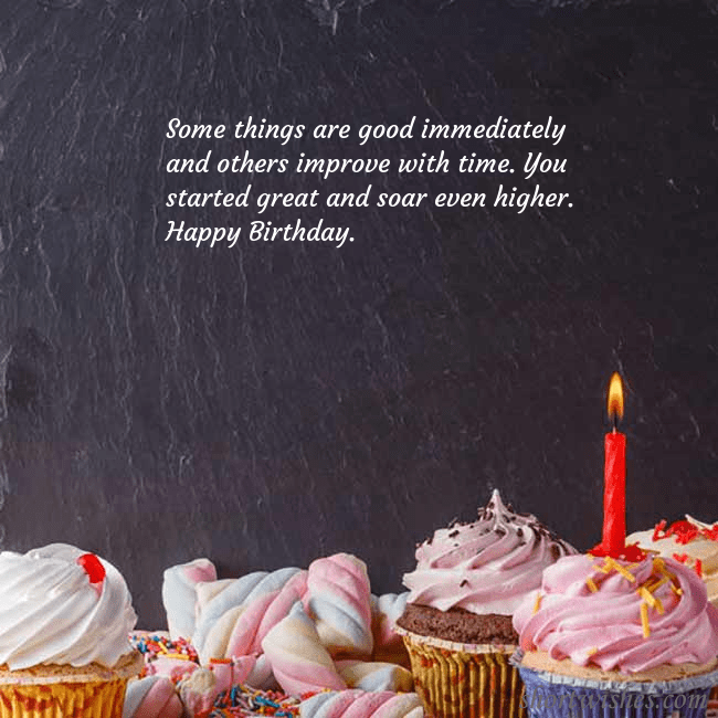 Birthday ecard with cupcakes and a candle