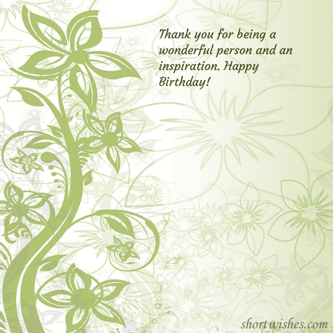 E-card with green painted flowers