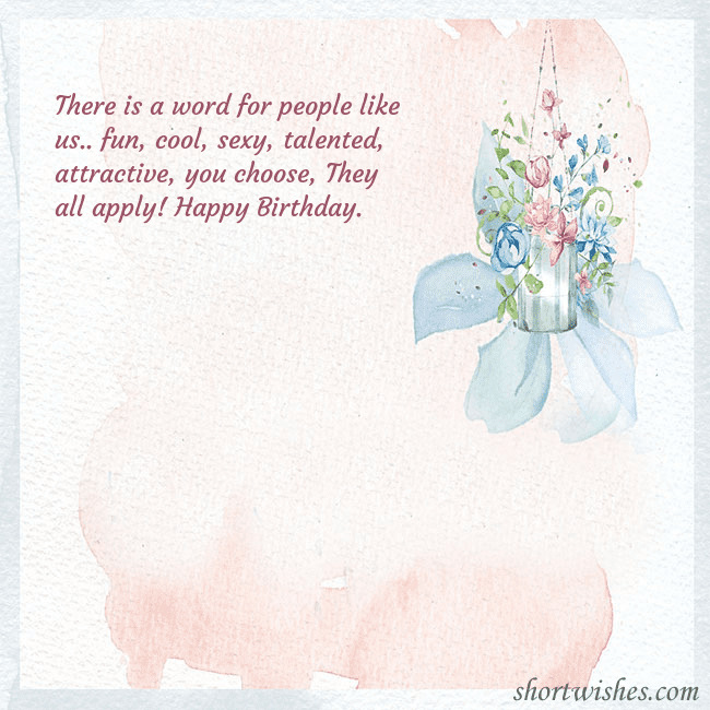 Ecard with watercolor painted flowers