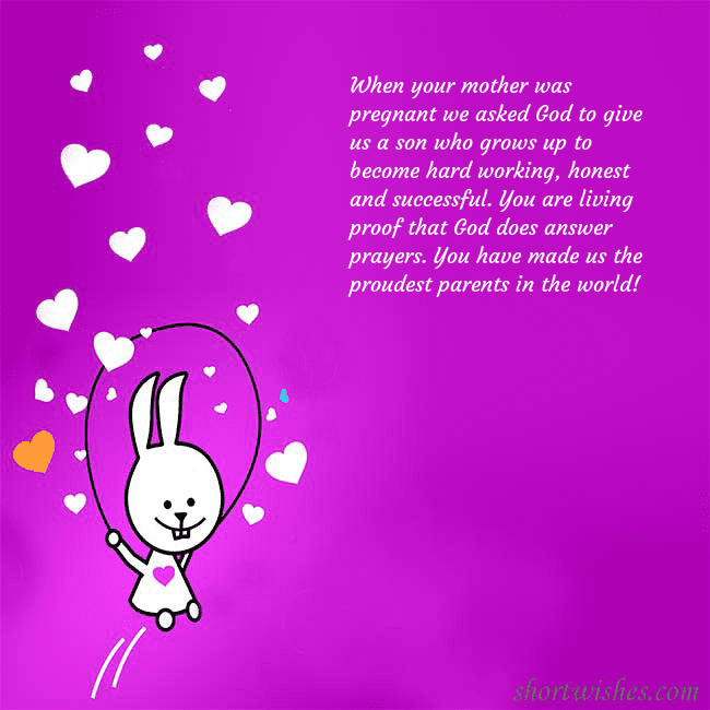 Greeting ecard with a funny bunny