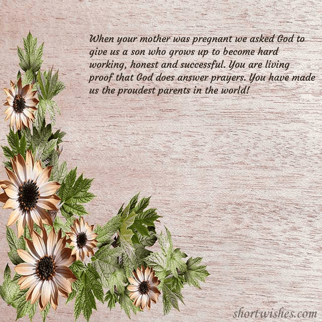 Postcard with brown flowers
