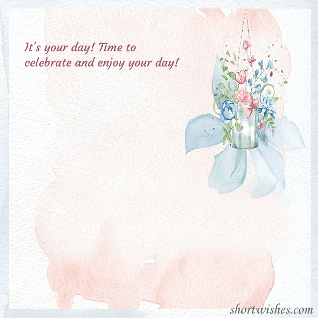 Ecard with watercolor painted flowers