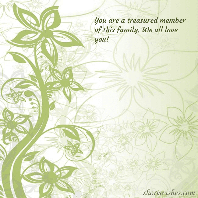 E-card with green painted flowers