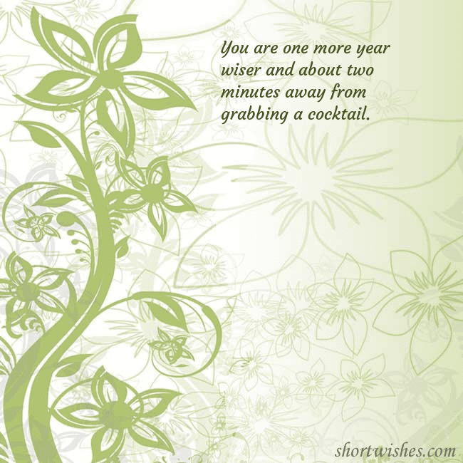 E-card with green painted flowers