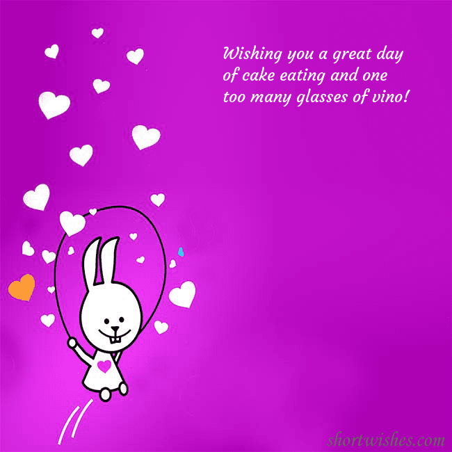 Greeting ecard with a funny bunny