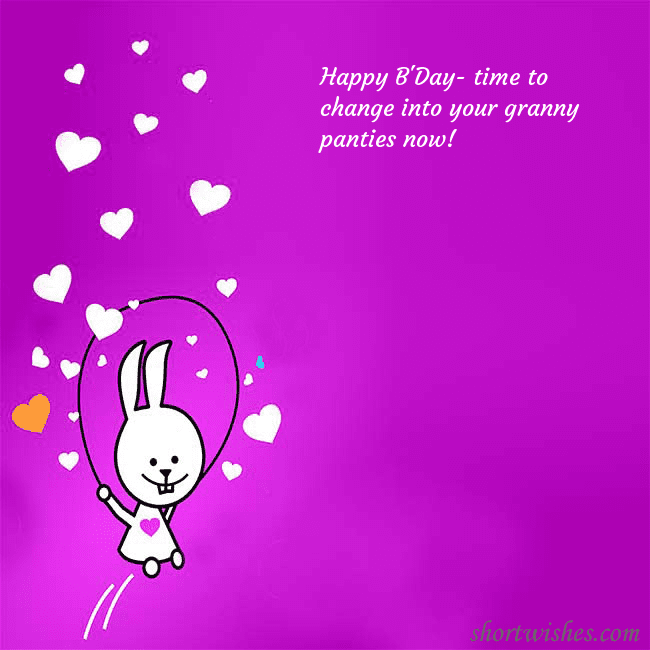 Greeting ecard with a funny bunny