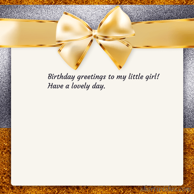 E-card with a gold shimmering ribbon